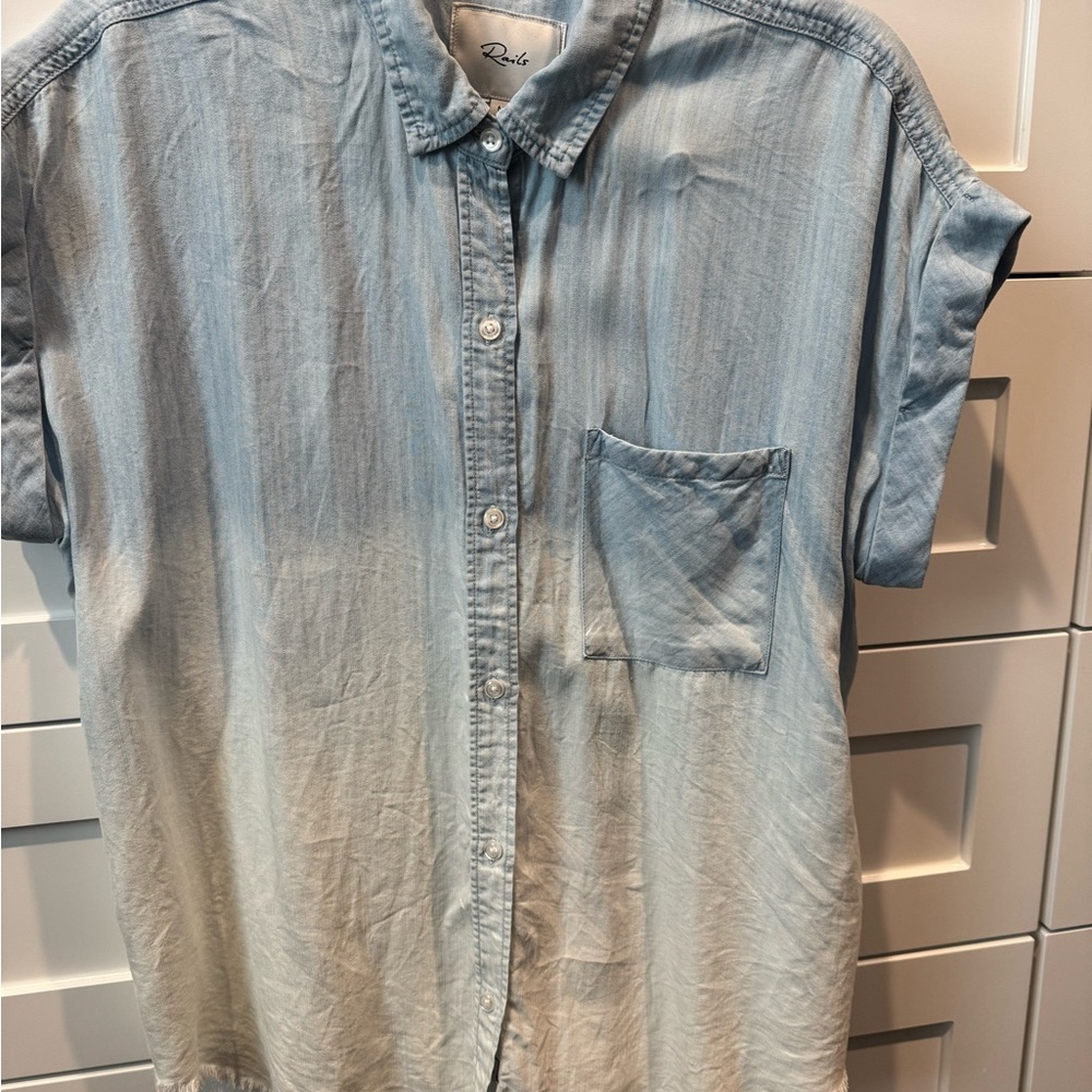 Rails Light Blue Ombré Denim Casual Button Down Shirt